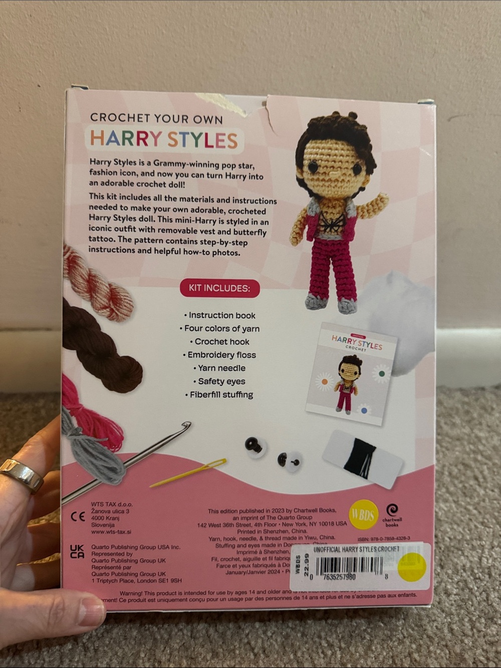 Harry Styles Crochet Kit - Pink, Red, Cream & Brown - Picture 3 of 5